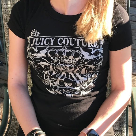 🆕 Juicy Couture 👑 Black T-Shirt - Picture 3 of 6